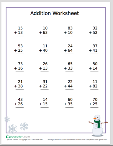 free two digit addition worksheet for grade 1 the momma chronicles