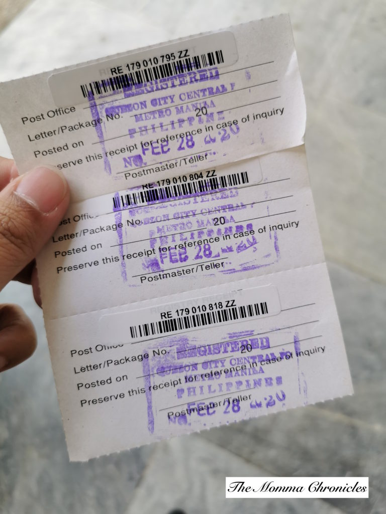 registered post receipt